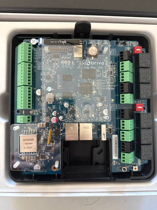 Brivo ACS300 compact access-control controller for up to two commercial doors and readers.